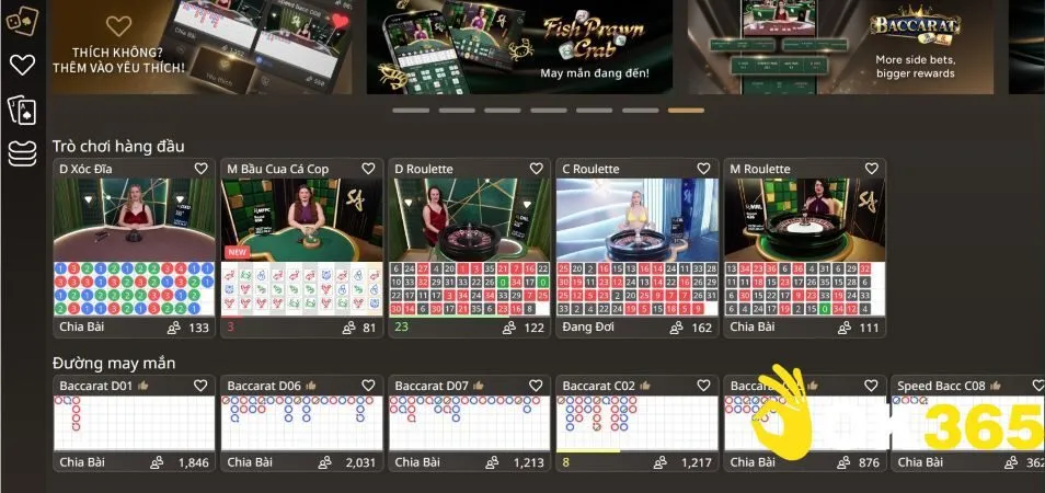 Một số trò chơi nổi bật tại casino Ok365