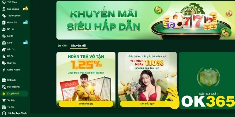Mục đích nhà cái OK365 tung ra chương trình khuyến mãi