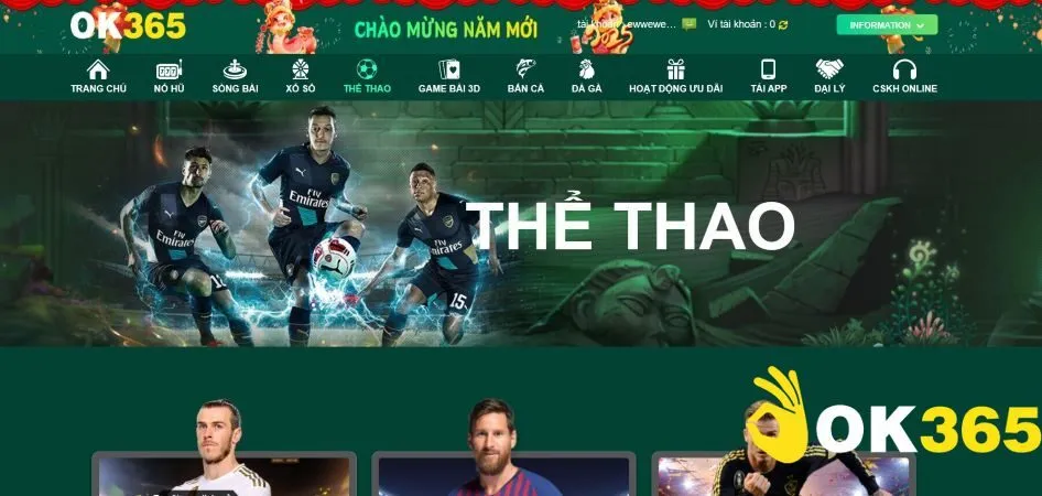 Các sảnh cá cược thể thao Ok365