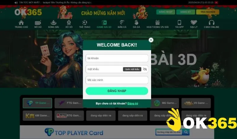 Hội viên quên mật khẩu đăng nhập Ok365 được hỗ trợ thay mới
